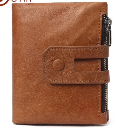 Genuine Leather RFID Anti-Theft Men's Wallet