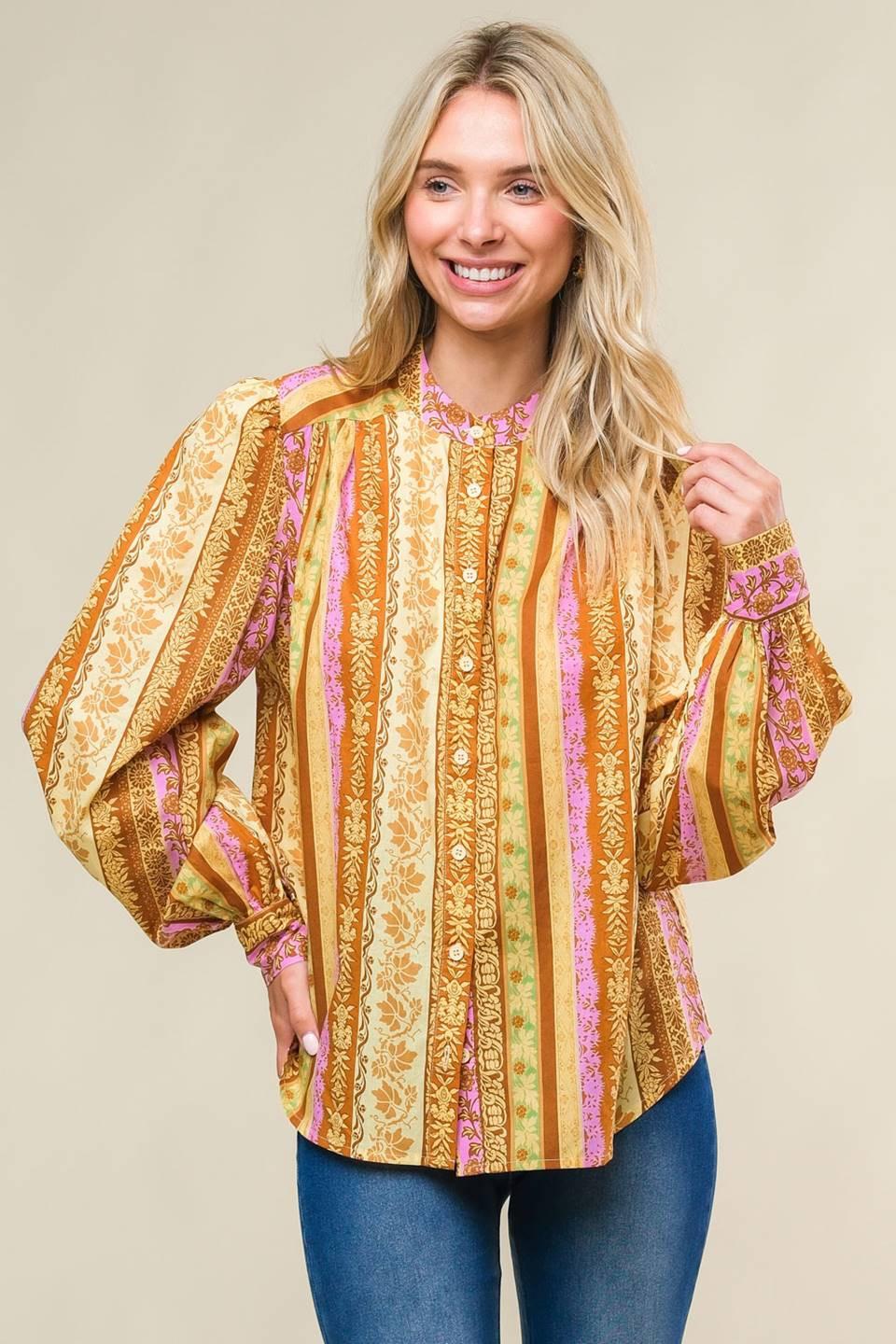 REFRESHING VIBE WOVEN TOP - - TOPS