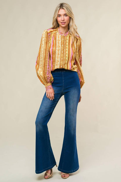 REFRESHING VIBE WOVEN TOP - - TOPS