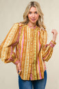 REFRESHING VIBE WOVEN TOP - BROWN LAVENDER - TOPS