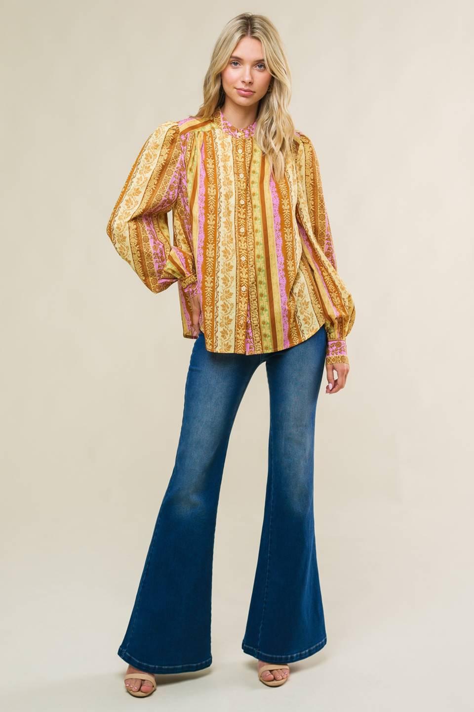REFRESHING VIBE WOVEN TOP - - TOPS