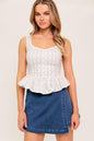 CITRUS FLOW IVORY WOVEN TOP - IVORY - TOPS
