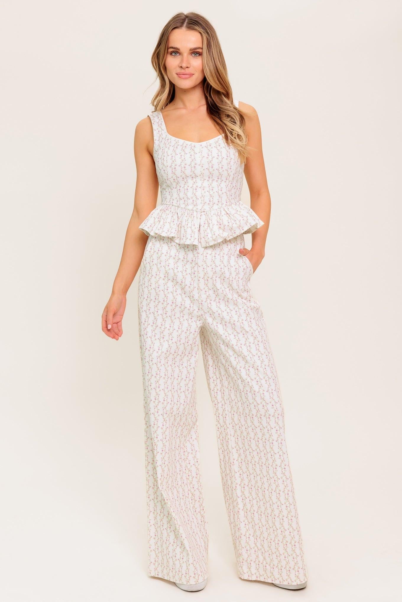 CITRUS FLOW IVORY WOVEN TOP - - TOPS