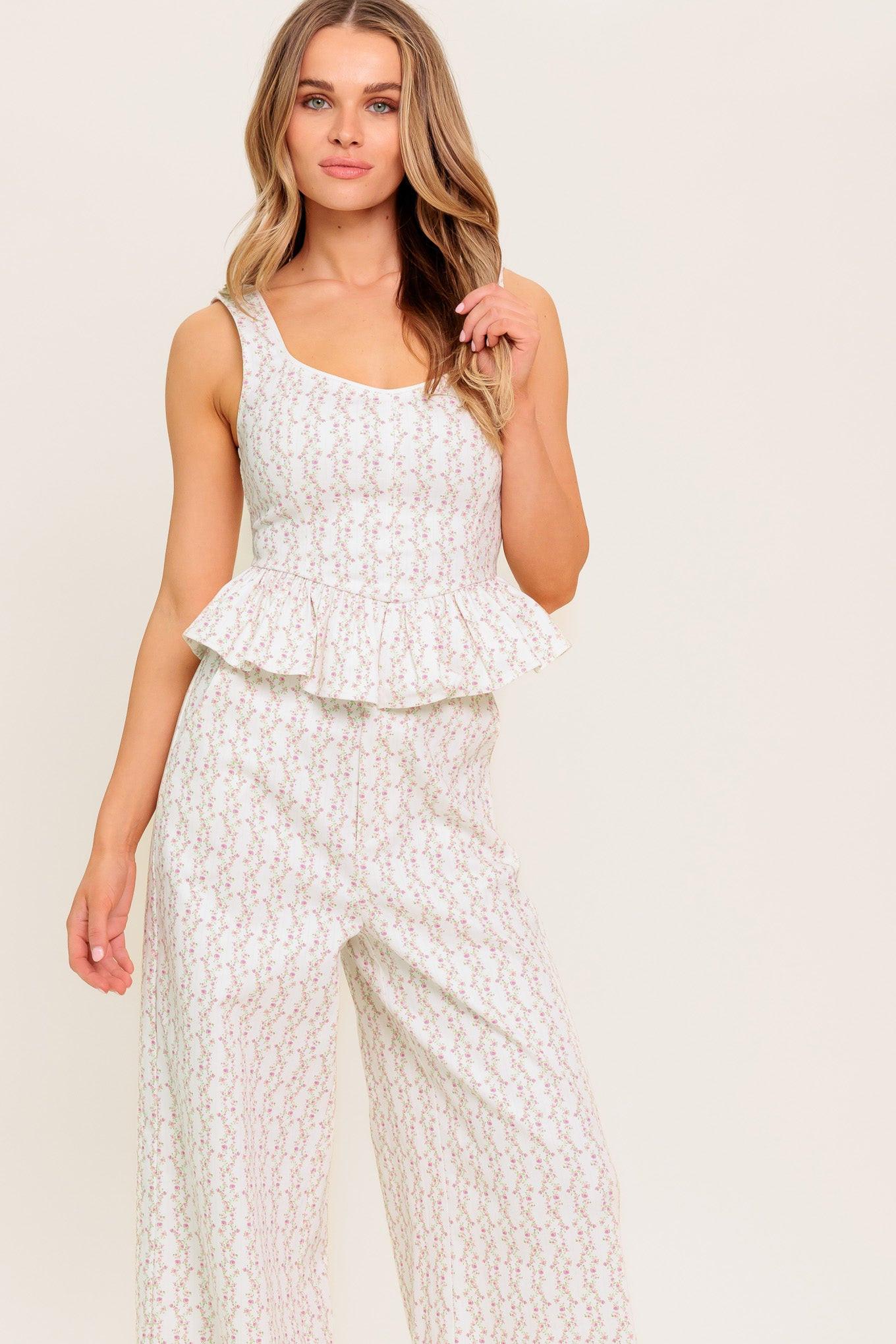 CITRUS FLOW IVORY WOVEN TOP - - TOPS