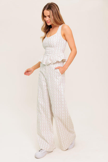 CITRUS FLOW IVORY WOVEN TOP - - TOPS