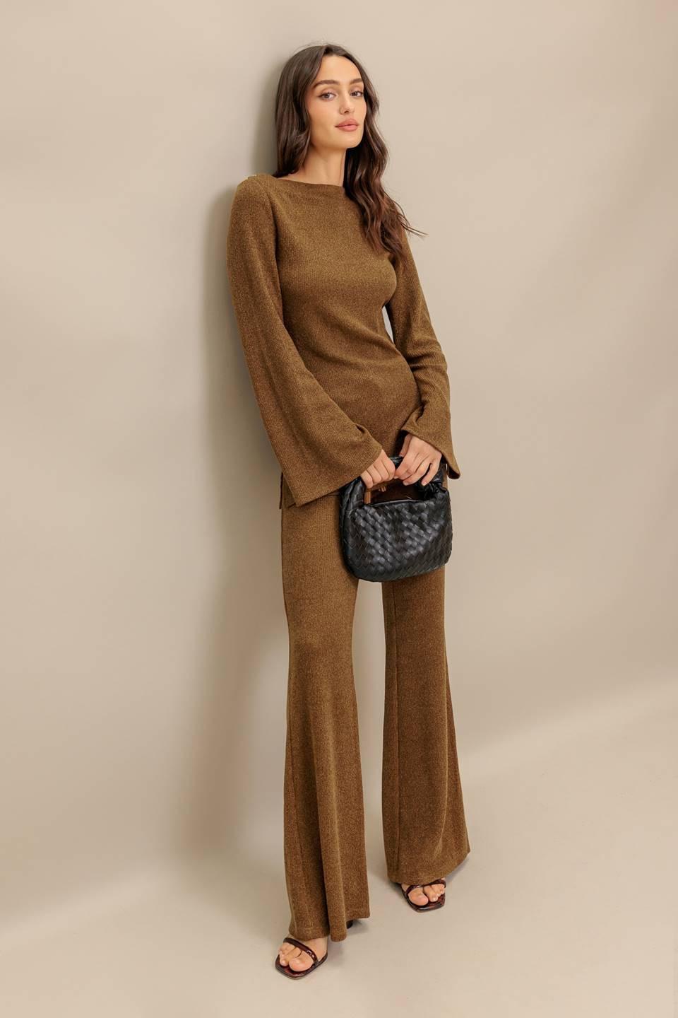 FLARE TOUCH SOLID TUNIC TOP - - TOPS
