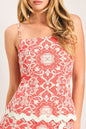 BEACH DATE DENIM TOP - RED - TOPS