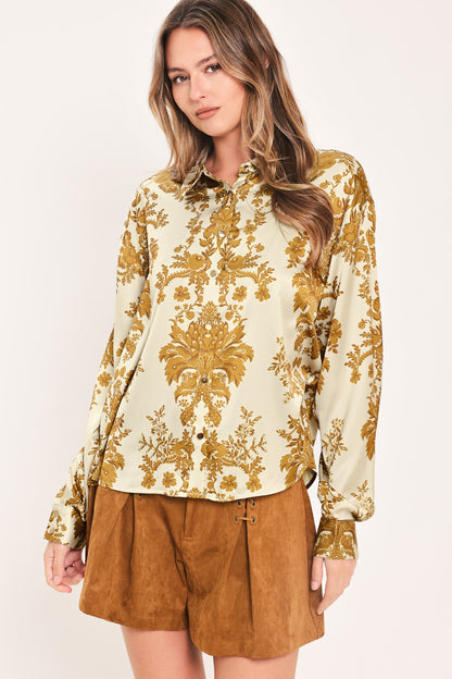 BAROQUE SUNSHINE WANDER WOVEN TOP - - TOPS