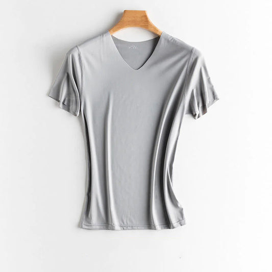 Ice Silk V-Neck T-Shirt Kia Day Design