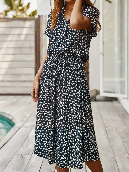 Ladies Short Sleeve Summer Long Dress - Kia Day Design