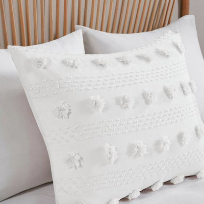 Twin/Twin XL 2-Piece Ivory Pompom Microfiber Comforter Set - - Bedroom > Comforters and Sets