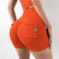 Women-s High-Waist Sport Shorts Orange Extra Large