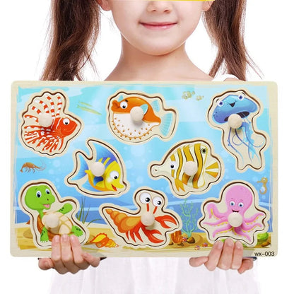 Baby Montessori Wooden Puzzle Board - Kia Day Design