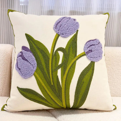 Floral Embroidered Pillow - Kia Day Design