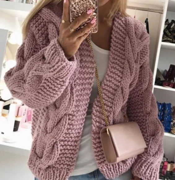 Fall Winter New Women's Chunky Knit Cardigan