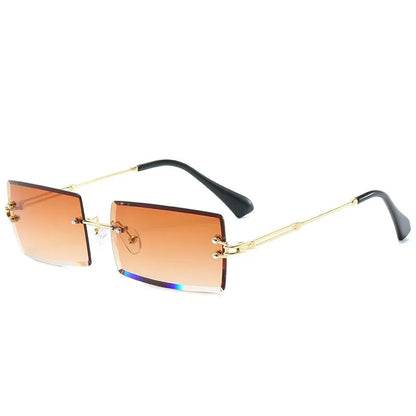 Women's Retro Sunglasses gold brown one