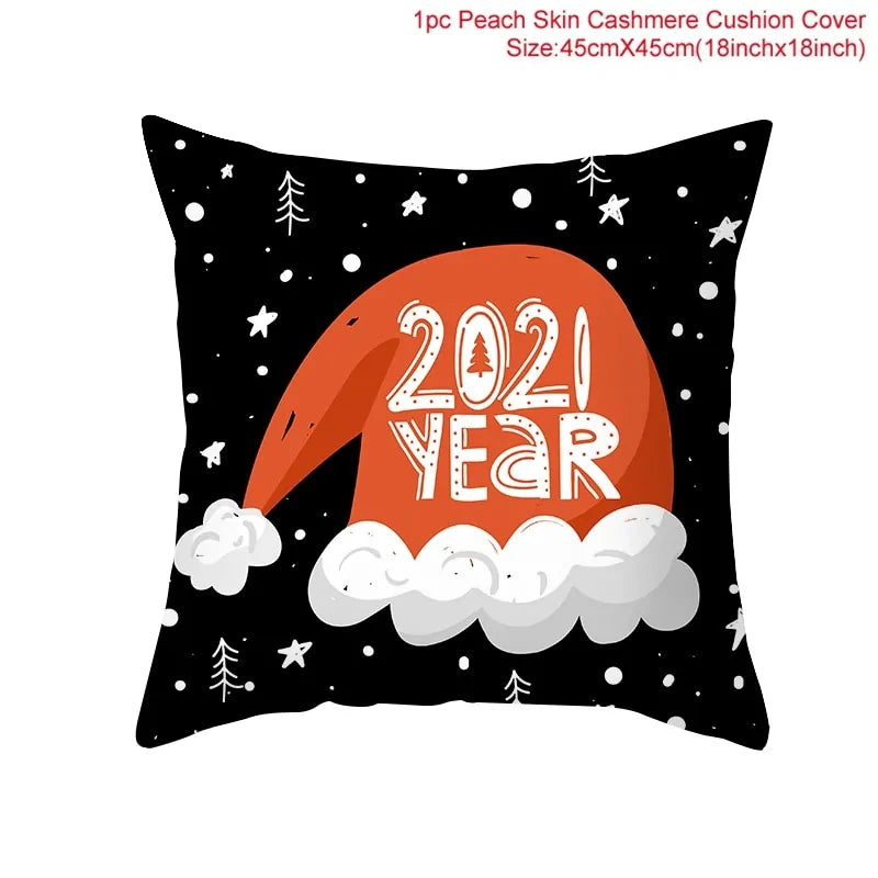 Cartoon Christmas Pillow Cover Kia Day Design