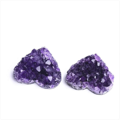 Natural Heart-Shaped Uruguay Amethyst Cluster - - crystal