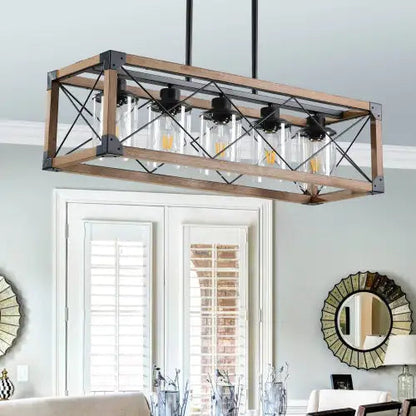 Walnut 5 Light Vintage Farmhouse Light - Kia Day Design