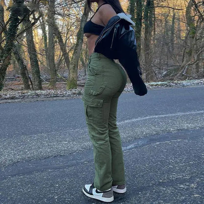 Women Vintage Cargo Pants Kia Day Design