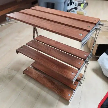 Portable Three-Tier Rack - Folding Table For Outdoor Activities Kia Day Design