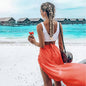 Lace Up Ankle Split Maxi Skirt - As Shown - skirt