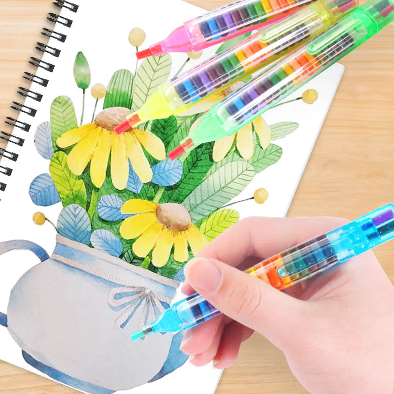 Creative Rainbow Coloring Pens - 20 Color Art Set - - crayon pen