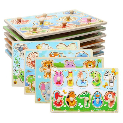 Baby Montessori Wooden Puzzle Board - Kia Day Design