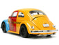 1959 Volkswagen Beetle Taxi Yellow and Blue "Oscar's Taxi Service" and Oscar the Grouch Diecast Figure "Sesame Street" "Hollywood Rides" Series 1/24 Diecast Model Car by Jada- VYSN- {{Product type}}