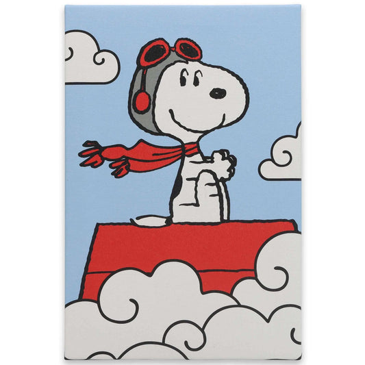 Peanuts Snoopy The Flying Ace Gallery Wrapped Canvas Wall Decor - Blue Red - art
