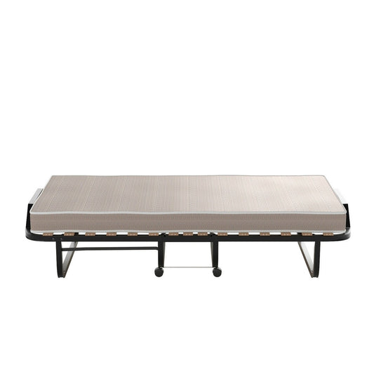Rollaway Bed with Casters Wheels and Folding Memory Foam Mattress - - Bedroom > Bed Frames > Platform Beds