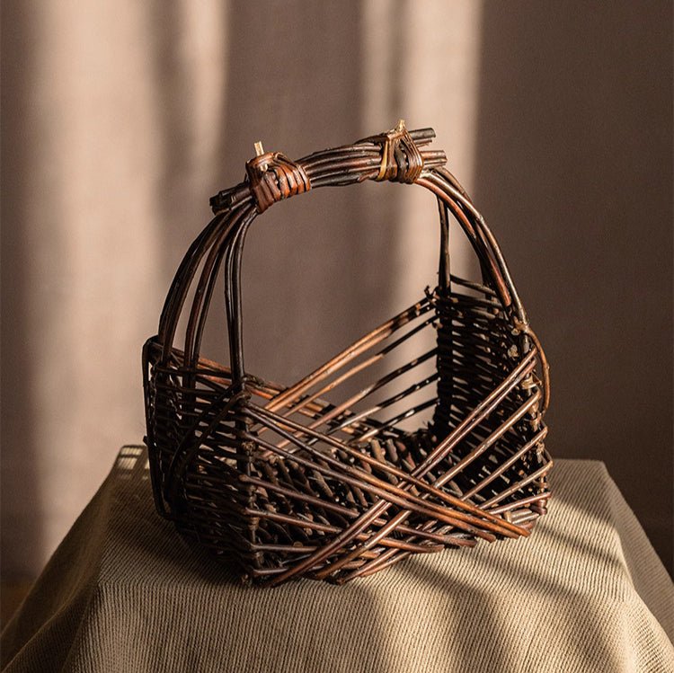Artisan Willow Carry Basket - -