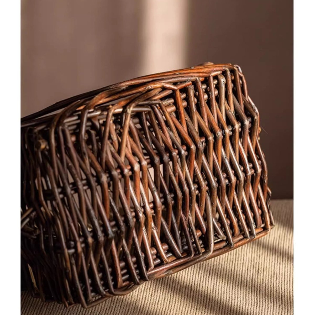 Artisan Willow Carry Basket - -