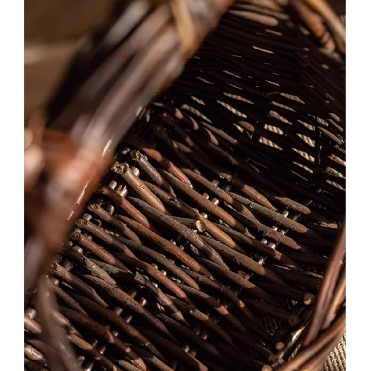 Artisan Willow Carry Basket - -