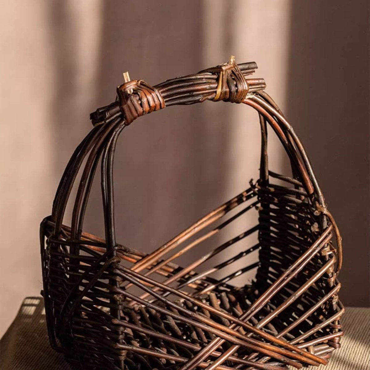 Artisan Willow Carry Basket - -