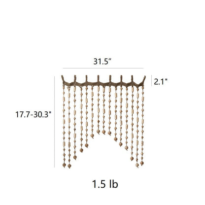 Wood Beaded Door Curtain - -