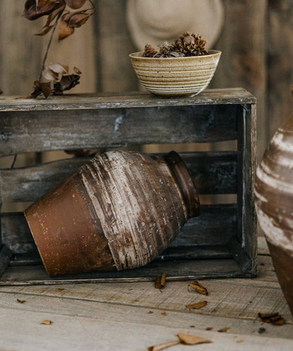 Restoration Brown Clay Pot - -