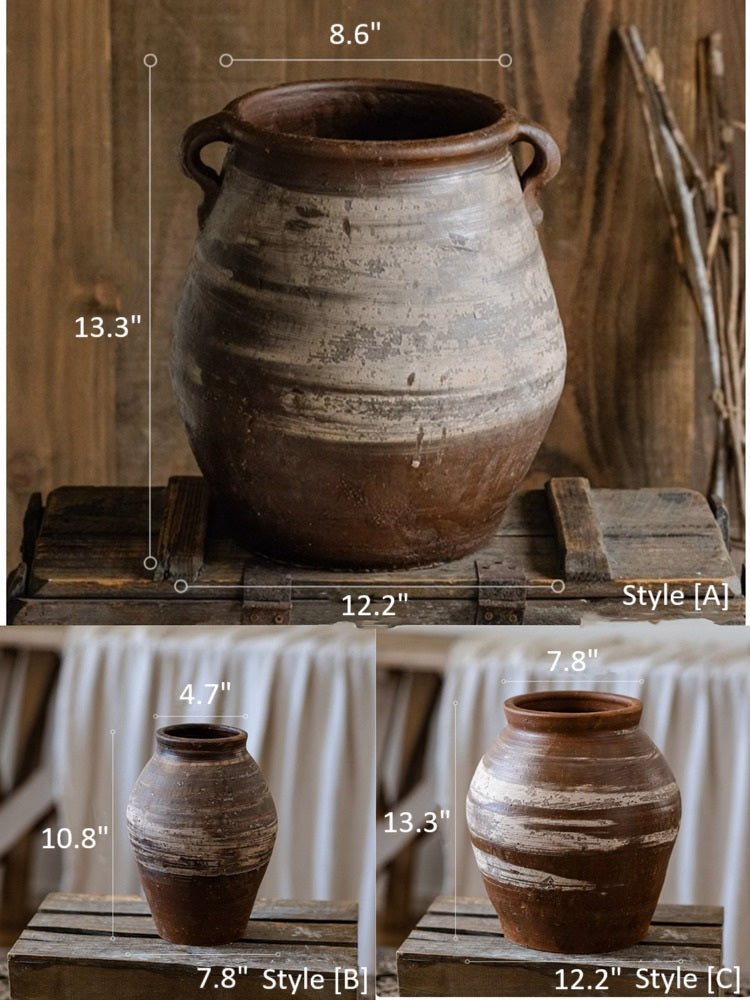 Restoration Brown Clay Pot - -