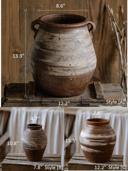 Restoration Brown Clay Pot - -
