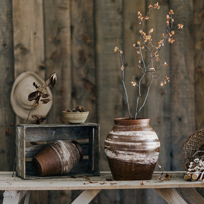 Restoration Brown Clay Pot - -