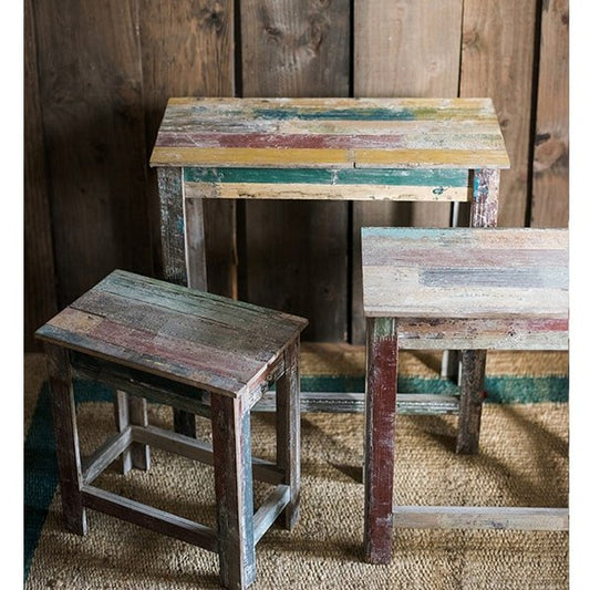 Colorful Solidwood Plant Stand Side Table - - tables