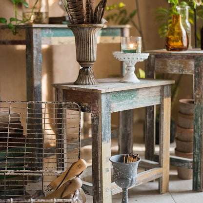 Colorful Solidwood Plant Stand Side Table - -