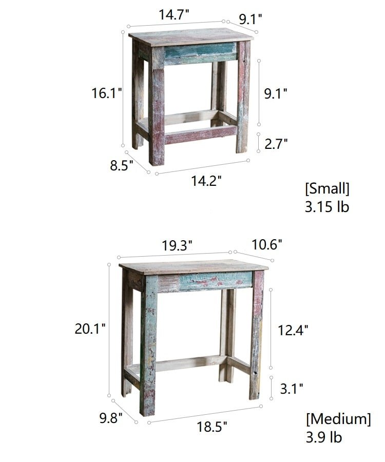 Colorful Solidwood Plant Stand Side Table - -