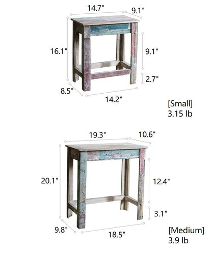 Colorful Solidwood Plant Stand Side Table - -