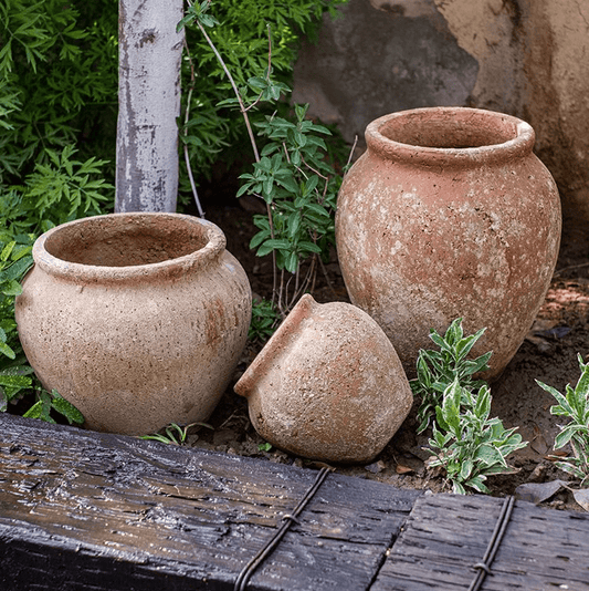 Distressed Cement Plant Pot - - pots