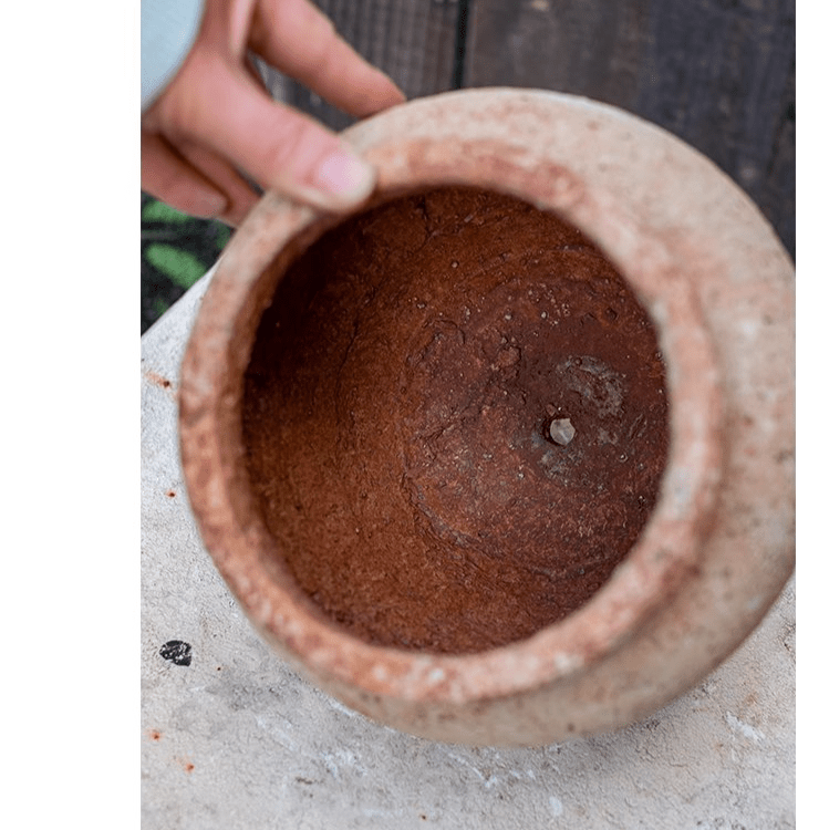 Distressed Cement Plant Pot - -
