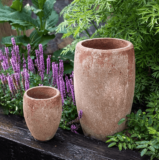 Distressed Cement Plant Pot Tall - - pots