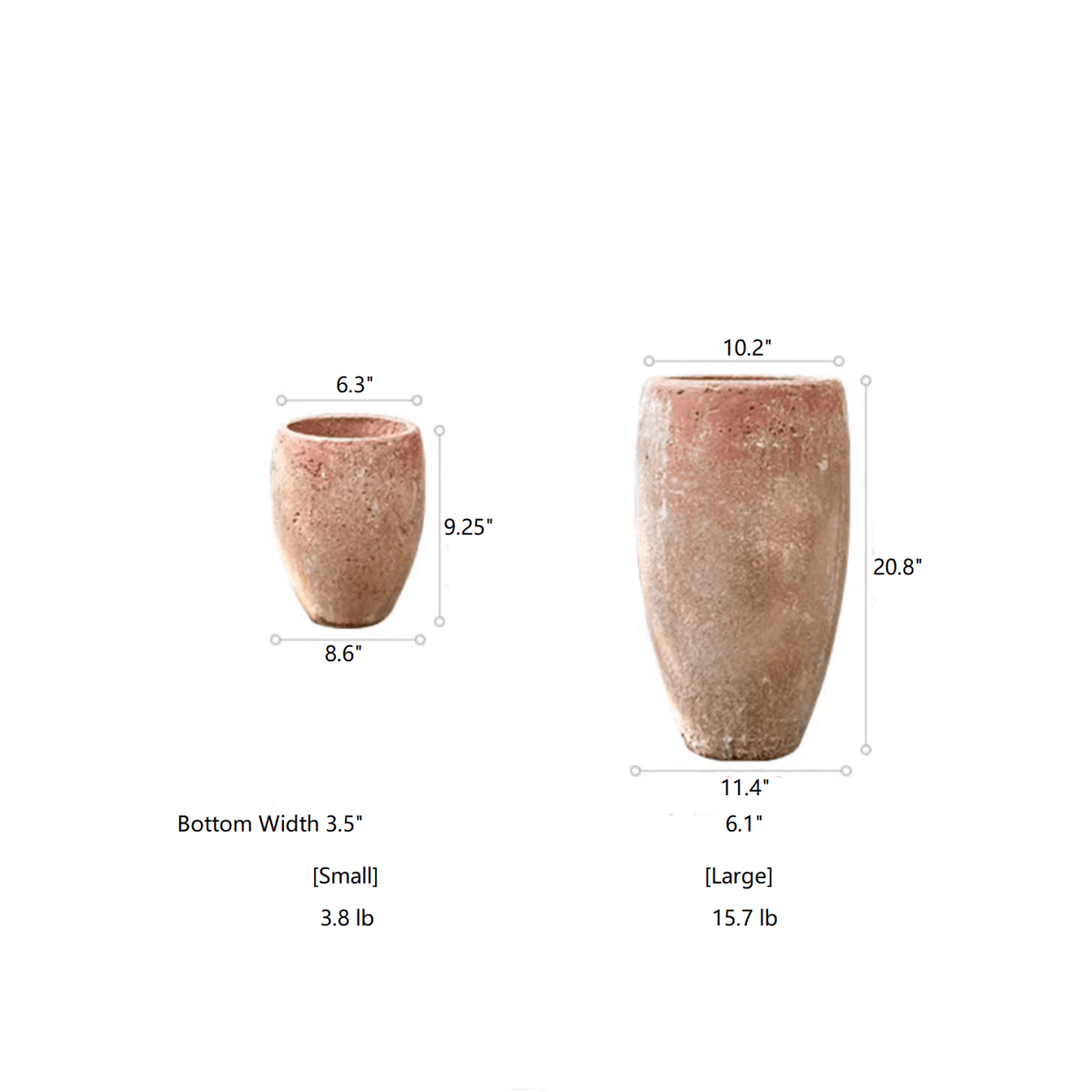 Distressed Cement Plant Pot Tall - -