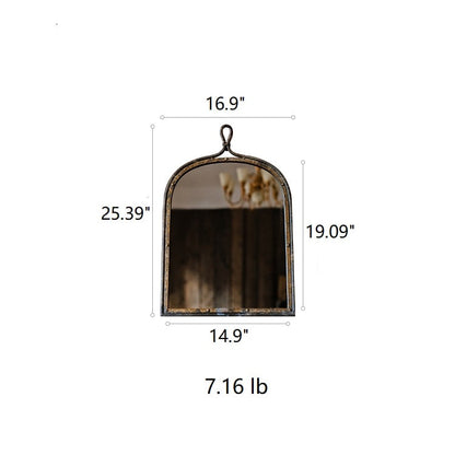 Antique Style Dark Iron Mirror - -