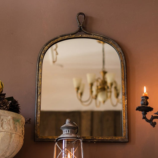 Antique Style Dark Iron Mirror - - Wall Mirrors